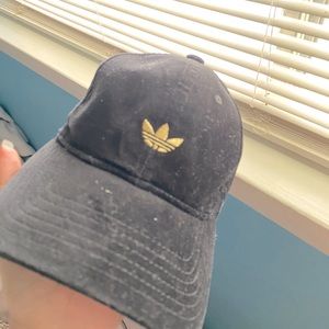 Black velvet adidas cap